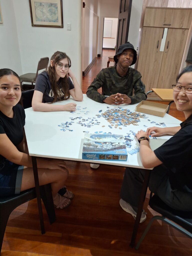Puzzle-building competition.